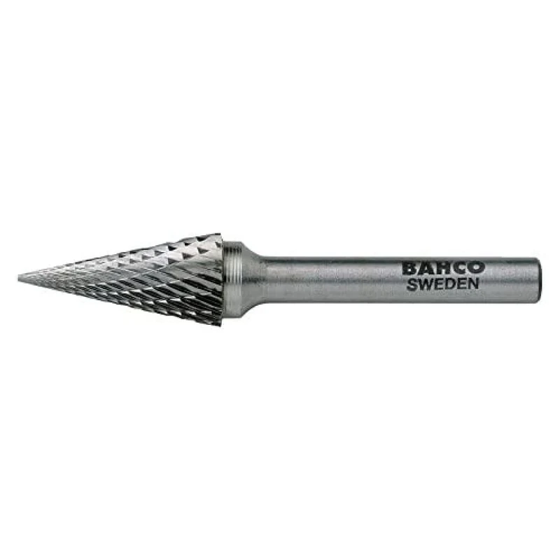 Bahco M1227M06 Tungsten Carbide Rotary Burr Medium Pointed Nose with 24 Tooth, Silver