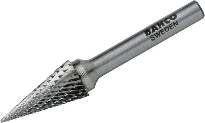 Bahco M1630M06 Medium Pointed Nose Tungsten Carbide Rotary Burr with 27 Tooth, 0 V, Silver