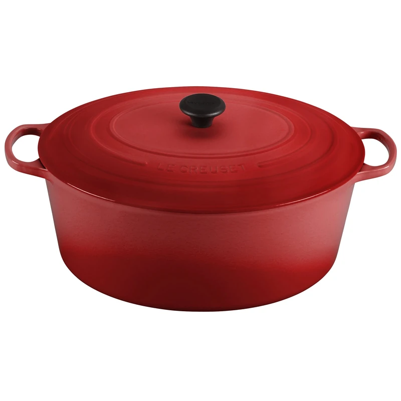 Le Creuset Enameled Cast Iron Signature Oval Dutch Oven, 15.5 qt., Cerise