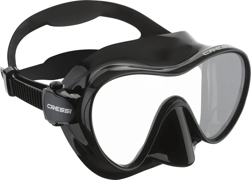 Cressi F1 - Frameless Diving Mask F1 - Snorkel Mask, Adult Unisex - Anti-Fog Glass Lens - Silicone Skirt Comfort - Black - One Size