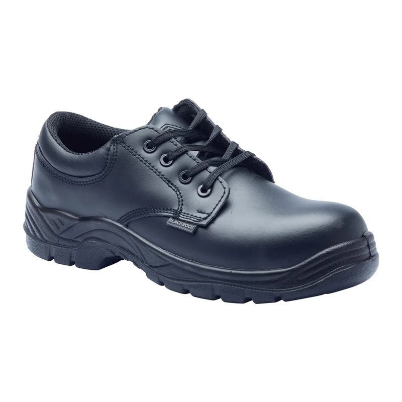Blackrock S3 Atlas Composite Safety Shoes, Mens and Womens, Black Leather Shoes, Composite Toe Cap, Water Resistant, Metal-Free Safety Boots - Size 8
