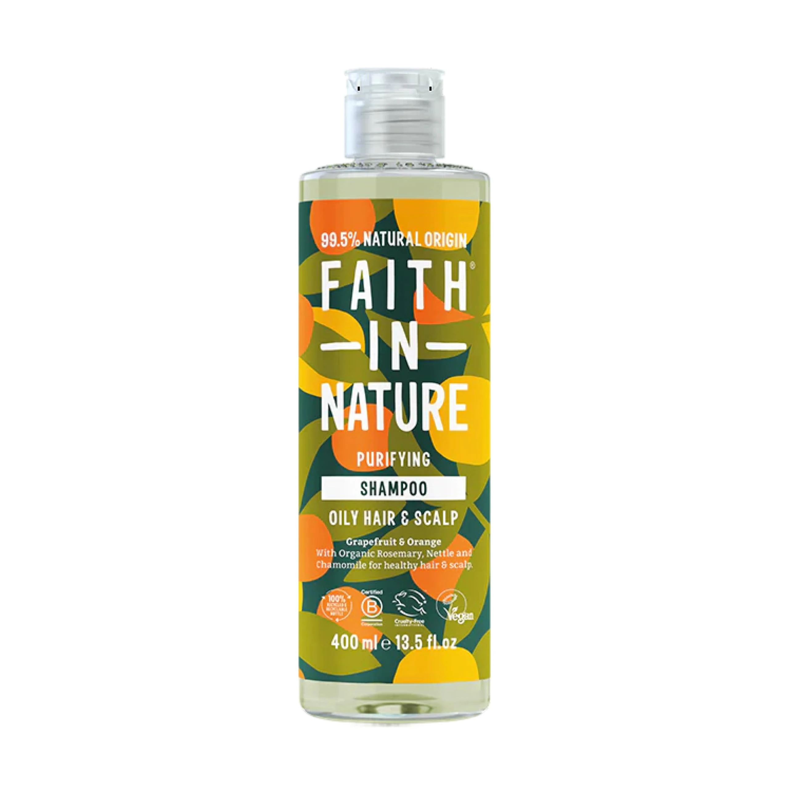 Faith In Nature Natural Grapefruit & Orange Shampoo, Purifying For Oily Hair & Scalp, Vegan & Cruelty Free, No SLS, Silicones or Parabens, 400ml