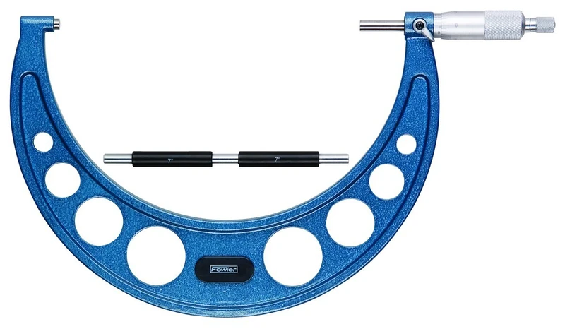 Fowler Full Warranty Series Outside Inch Micrometer, 52-240-008-1, Ratchet Stop Thimble, 7-8" Measuring Range, 0.0001" Graduation