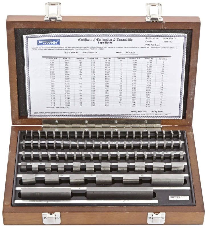 Fowler 53-672-081 Steel Shop-Blox Rectangular Economy Gage Block Set, 81 Piece - Image 1