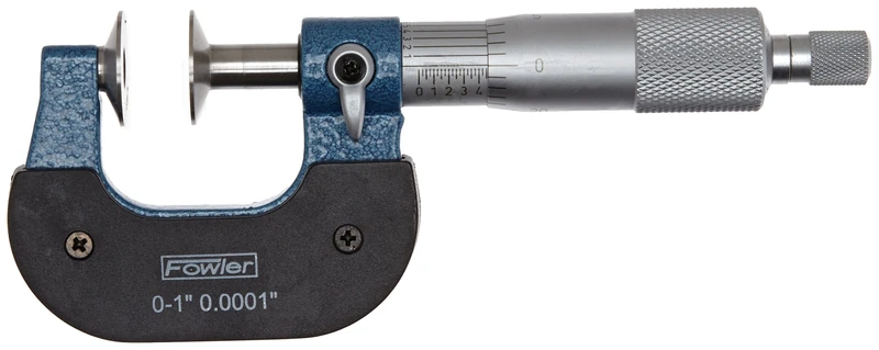 Fowler 52-250-111-1 Inch Disc Micrometer, 0-1" Measuring Range, 0.0001" Graduation, 0.00016" Accuracy