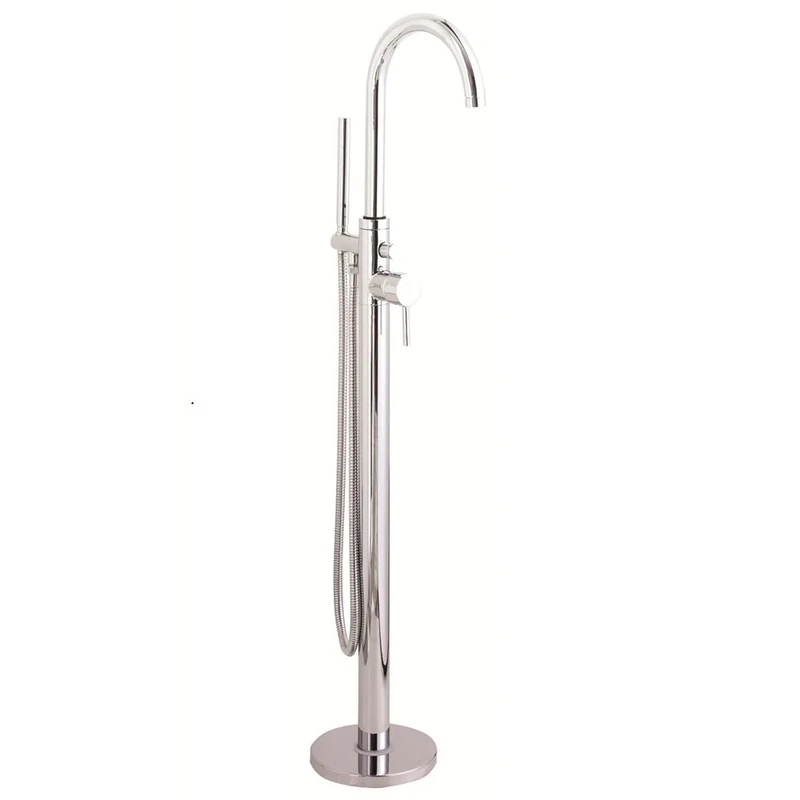 Hudson Reed PN321 Tec Cross ǀ Modern Bathroom Minimalist Single Lever Handle Floor Standing Bath Shower Mixer, 1120mm x 200mm, Chrome