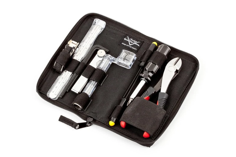 Fender Custom Shop Guitar Tool Kit, Comprehensive Maintenance Set for Acoustic and Electric Guitars and Basses, with Polyester Storage Pouch and Setup Guide