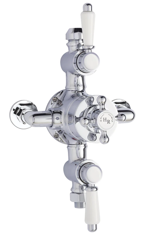 Nuie Triple A3089E Victorian ǀ Traditional Bathroom Thermostatic Shower Exposed Valve, 333mm x 179mm, Chrome, Set of 2 Pieces