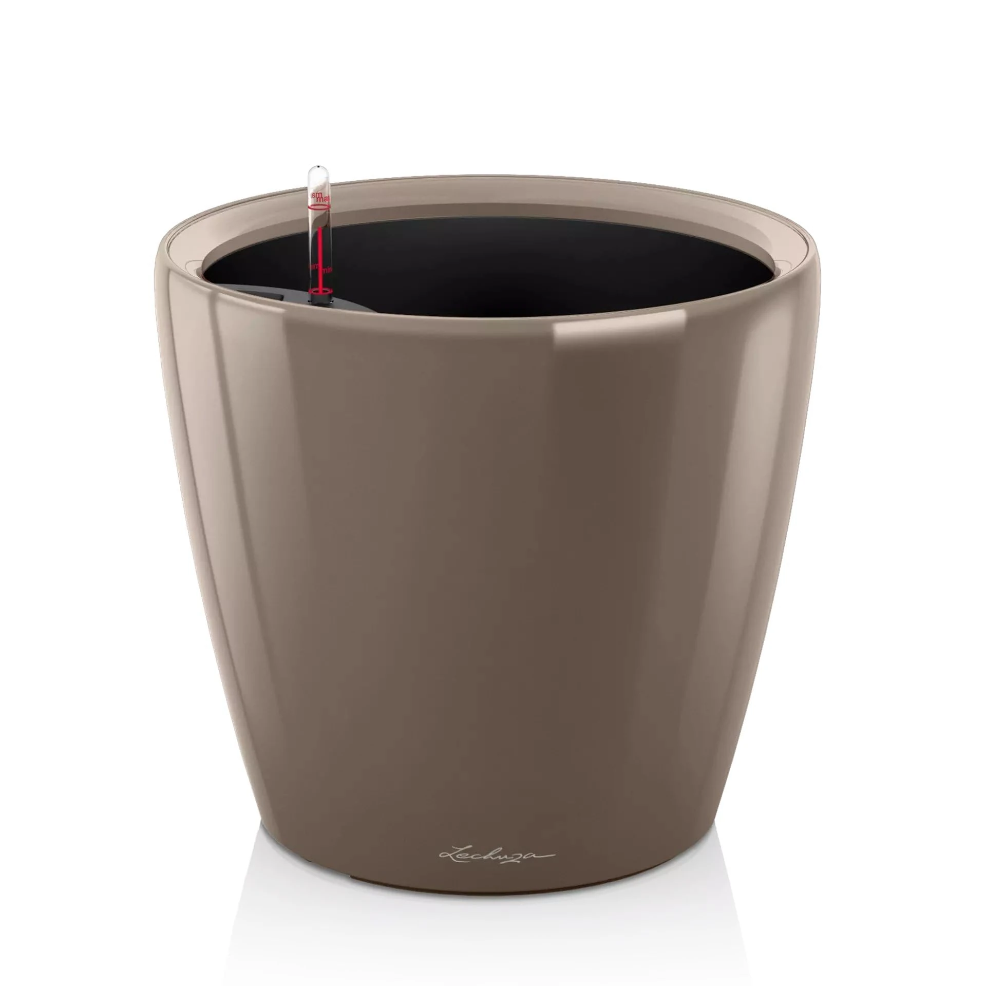 Lechuza Self Watering Plant Pot CLASSICO 50 LS Garden Flower Indoor and Outdoor Plastic Planter with Drainage Hole D50 H47 cm Shiny Taupe