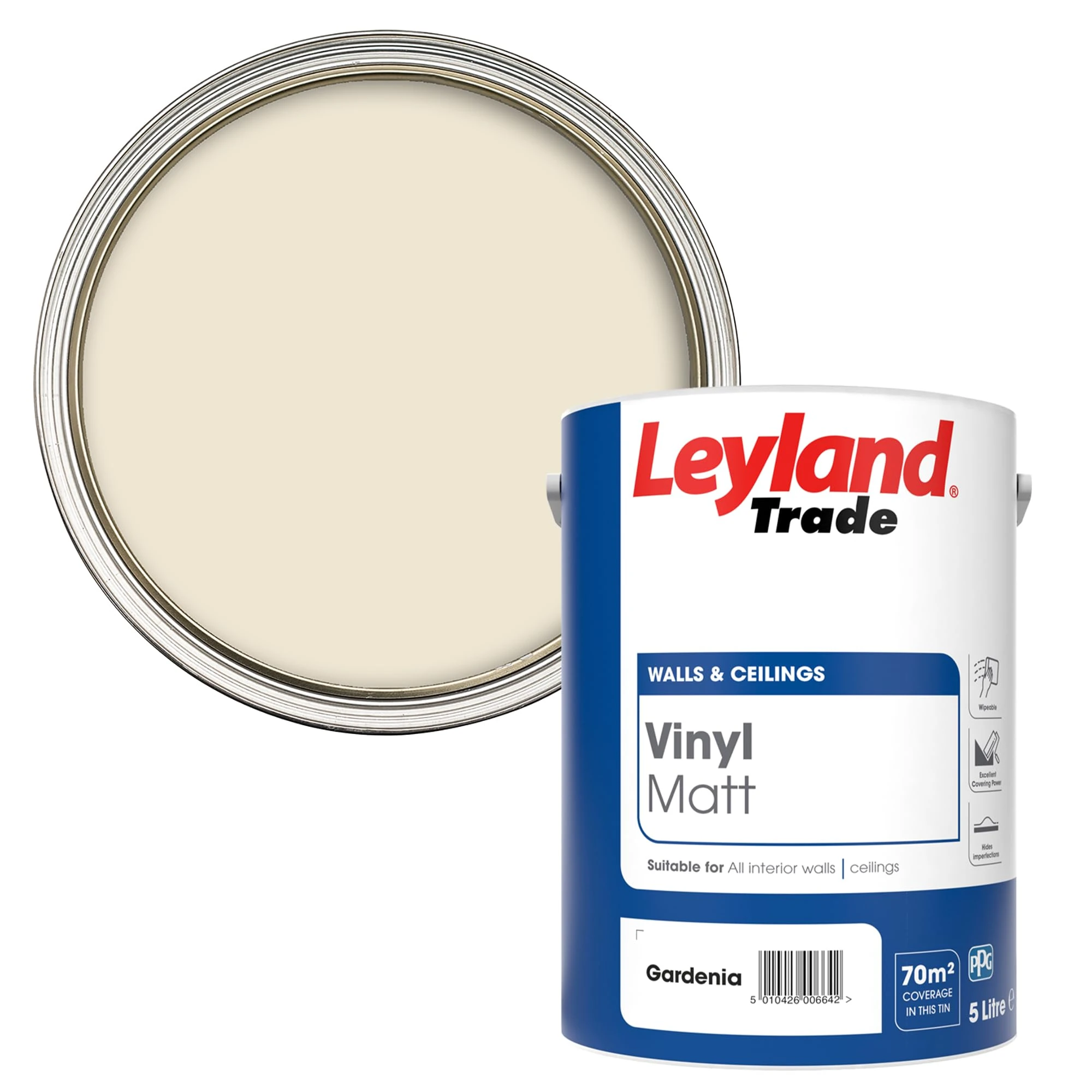 Leyland Trade Vinyl Matt Emulsion Paint - Gardenia 5L
