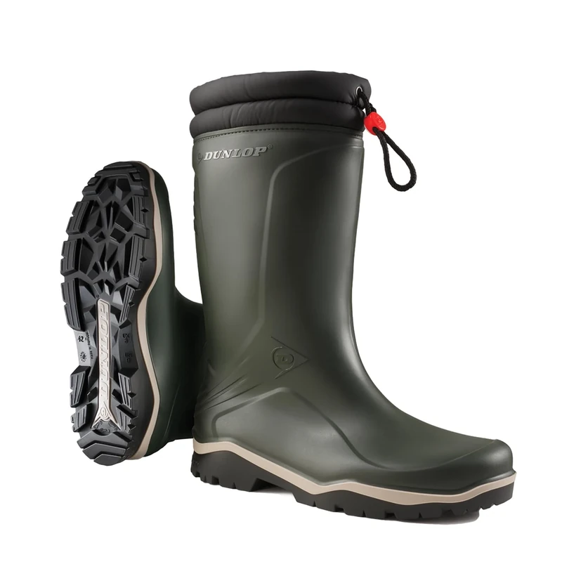 DUNLOP Blizzard - Unisex Winter Safety Insulated Fashion Thermal Boots, Green, Waterproof and Chemical Resistant PVC Wellies with Fur Lining and Traction Outsole for Outdoor Fun - EU37, UK4 - Image 1