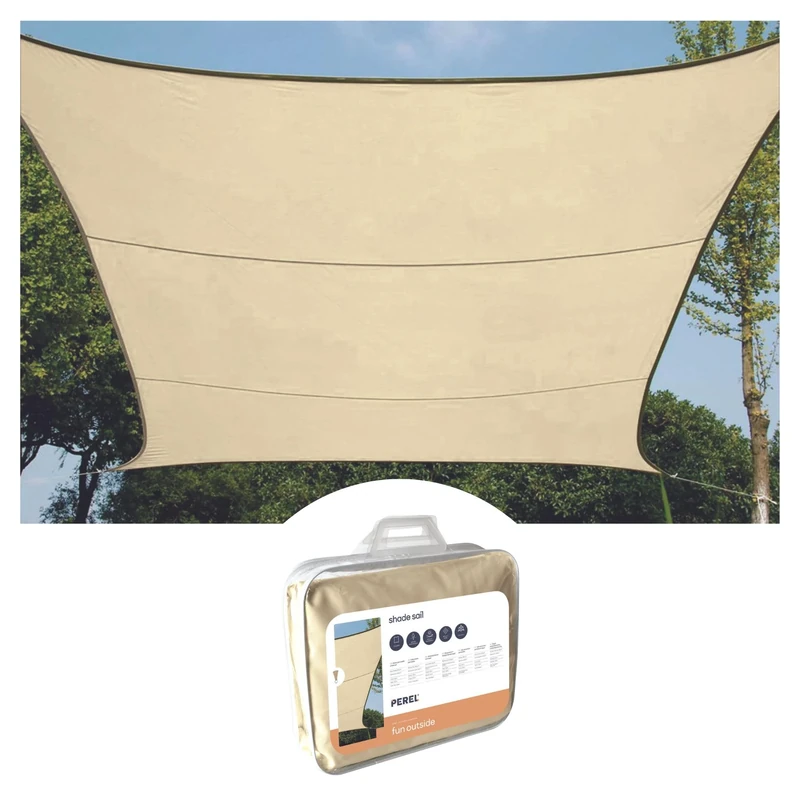 PEREL 3.6 m x 3.6 m Square Water Permeable Shade Sail - Champagne