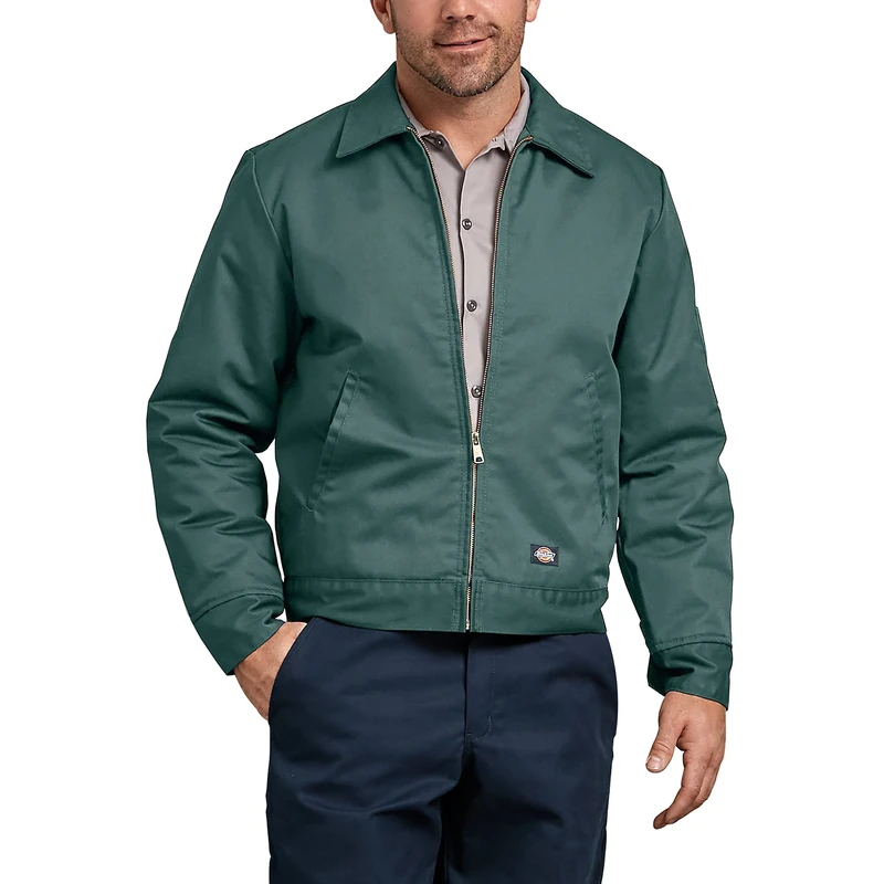 Dickies Men's Insulated Eisenhower Front-Zip Jacket, Lincoln Green, M