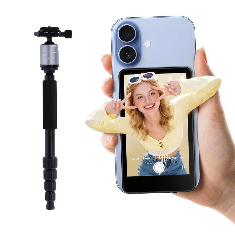 Rollei Compact Traveler No I Aluminum - for Travelling, Compact in Size - incl. Ball Head and Quick Release Plate - Arca Swiss Compatible - Titanium