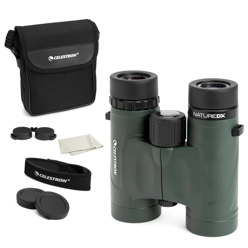 Celestron 71331 Nature DX 10x32 BaK-4 Prism Binoculars, Green