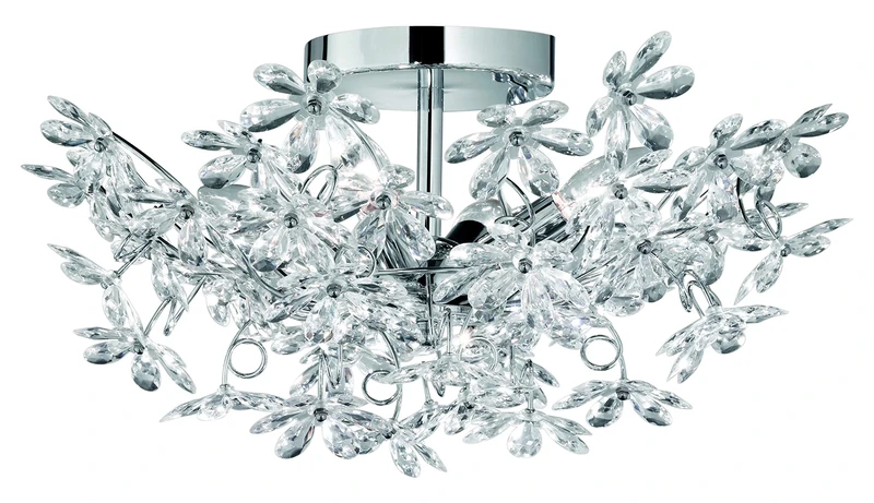 Trio Leuchten Flower Ceiling Light 4 Spot Light Fitting 4 x E14, max. 40 W, Metal, Chrome