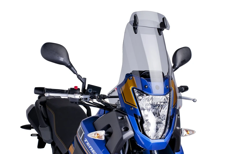 Puig Smoke Touring Screen with Multi-Adjustable Visor - Compatible with Yamaha XT660Z Tenere 2008-2016