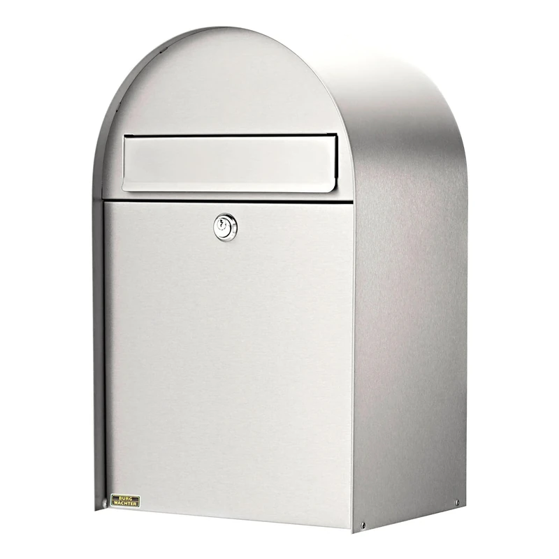 BURG-WÄCHTER, Stainless Steel Mailbox with Stop Opening, Slot Size A4, Galvanized Surface, Stainless Steel, Nordic 3680