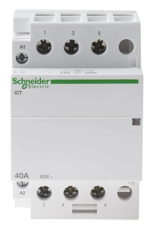 Schneider A9C20843 Contactor Ict 40A 3No 220-240 Vac, White
