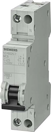 Siemens 5SY6 – Automatic Switch 70 mm 10 KA curva-b 1 Pole + Neutral 25 A - Image 1