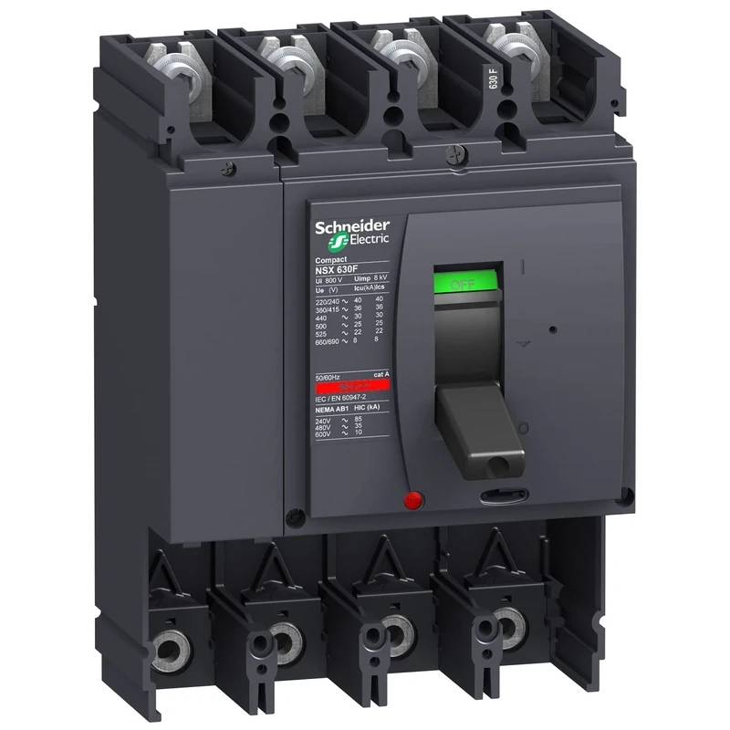 Schneider Electric - Circuit Breaker Basic Frame, Compact NSX630H, 70kA at 415VAC 50/60 Hz, 630A, Without Trip Unit, 4 Poles