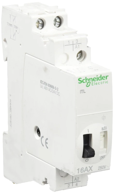 Schneider A9C30212 Impulse Relay Itl 16A 2P 48Vac/24Vdc, White, Set Of 12 Piece