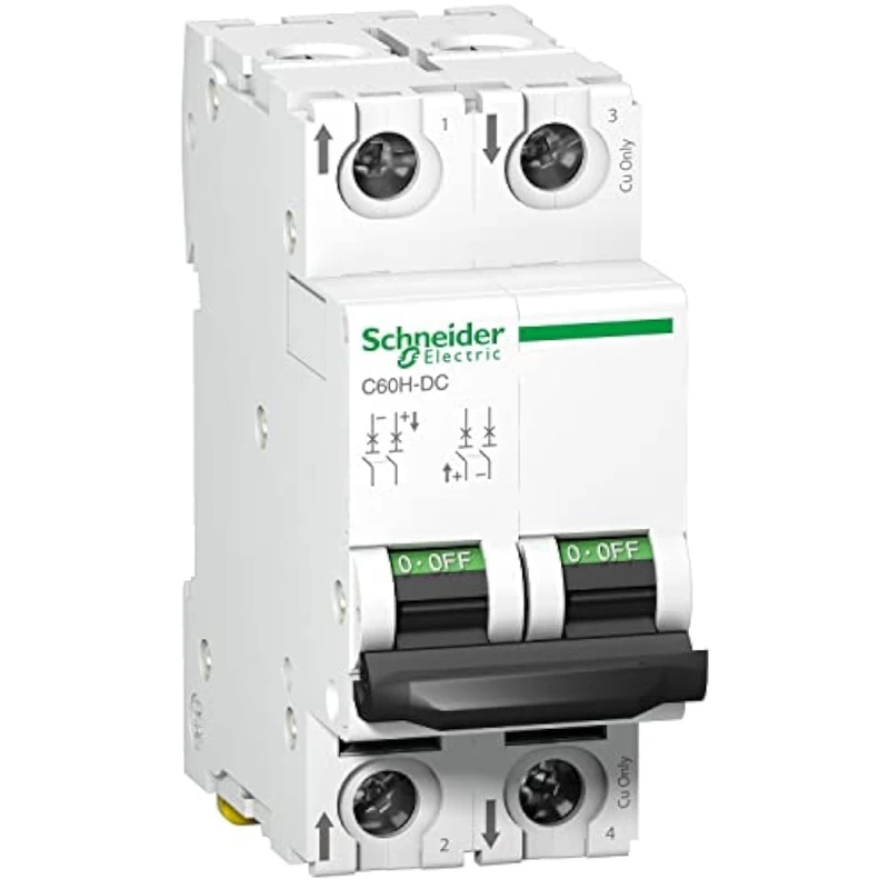 Schneider A9N61532 Mcb Miniature Circuit Breaker C60H-DC 2P 20A, White