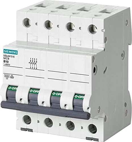 Siemens 5sl6 – Automatic magnetotermico 400 V 6 kA 4 Poles C 10 A