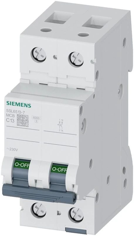 Siemens 5sl6 – Automatic magnetotermico 230 V 6 kA 1 + Neutral Poles C 13 A