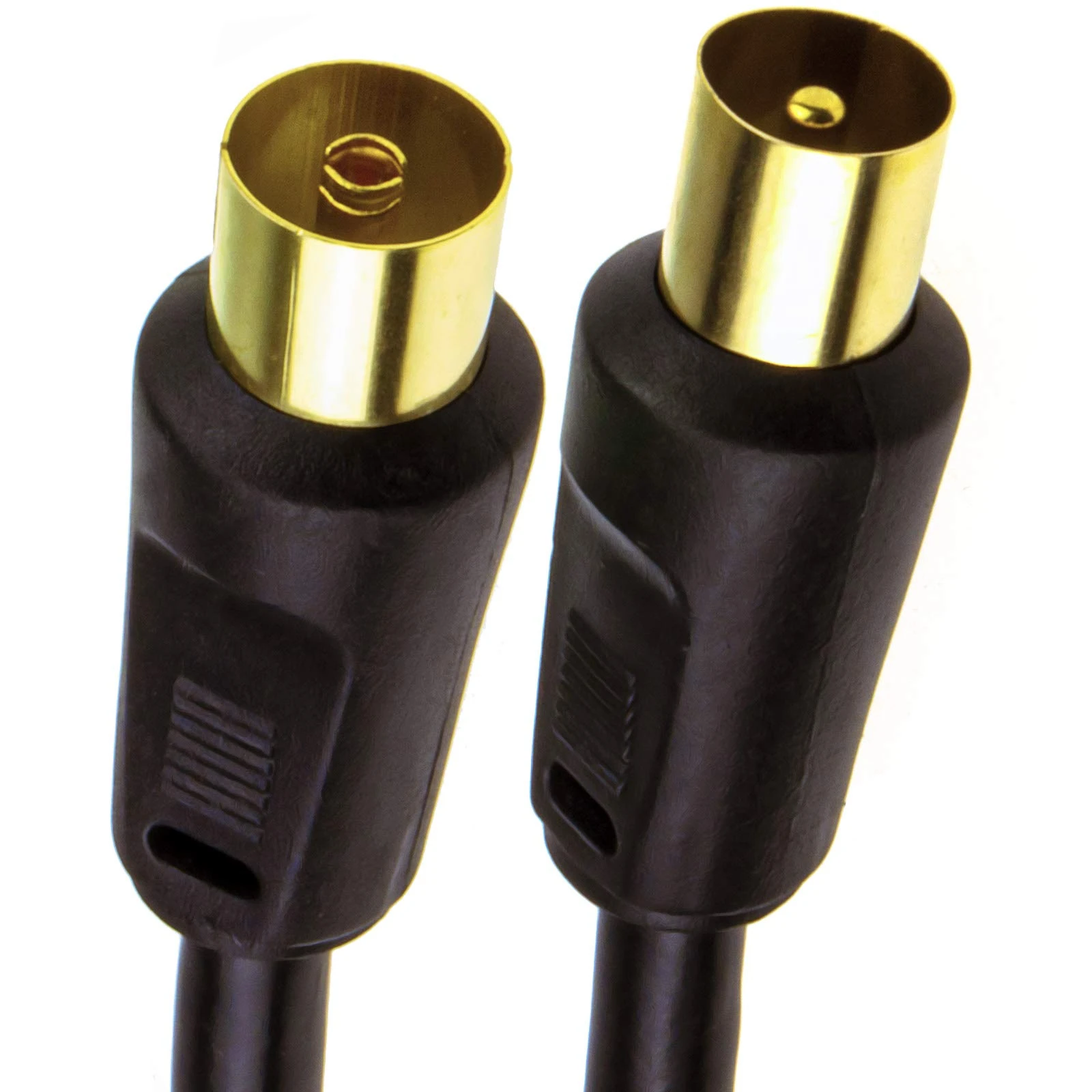 kenable RF Coaxial TV Aerial Lead Coax Plug to Socket Black RG59 Cable GOLD 1m [1 metres]