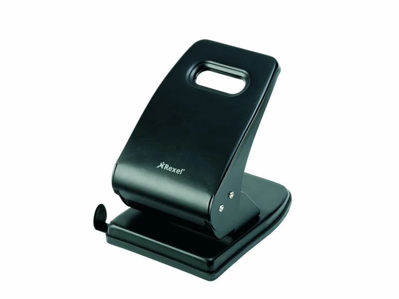 Rexel Value 240 2 Hole Punch, 40 Sheet Capacity, Adjustable Guide Bar, Metal, Black, 2103653