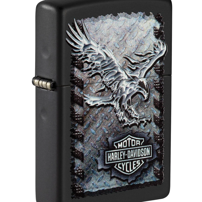 Zippo H-D Iron Eagle Windproof Lighter - Black Matte
