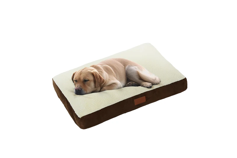 Ellie-Bo XL Dog Bed for 42-inch Dog Cage/Crate - Brown Faux Suede/Sheepskin