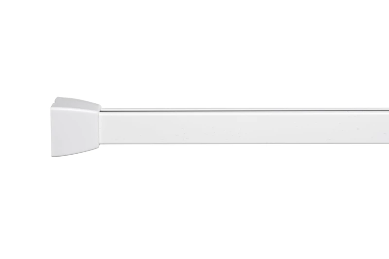 Croydex Professional Profile 800 L-Shaped Shower Rail with Ceiling Support/ Hooks and Gliders, 76 x 167.5 cm, Silver