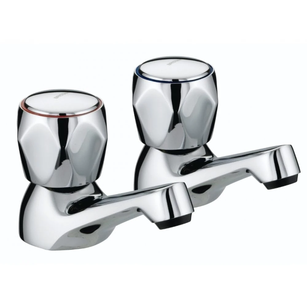 Bristan VAC 1/2 C MT Club Basin Taps with Metal Heads - Chrome Plated