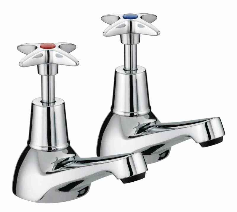 Bristan VAX 3/4 C 5412 Cross Top Bath Taps - Chrome Plated