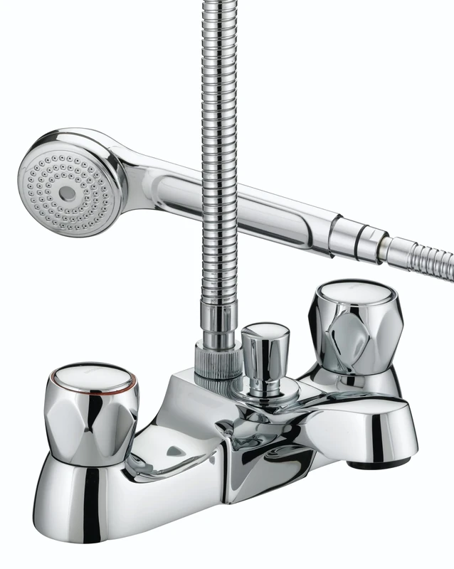 Bristan VAC LBSM C MT Club Luxury Bath Shower Mixer with Metal Heads - Chrome Plated