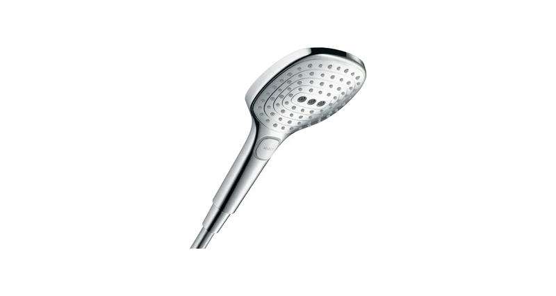 hansgrohe Raindance Select E - shower head, hand shower square (120 x 120 mm) with 3 sprays, with anti-limescale function, chrome, 26520000