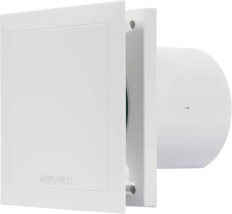 Airflow QT100B Bathroom Extractor Fan 25L/s Flow – 100mm/4 Duct - German Made, 2 Speed Options, Quiet 25 dB(A), Energy Efficient 5W/9W, QuietMark Certified, 3-Year Warranty