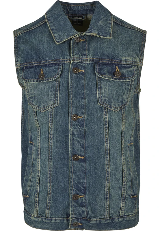 Urban Classics Denim Vest Gilet Denimblue, Blue, XL