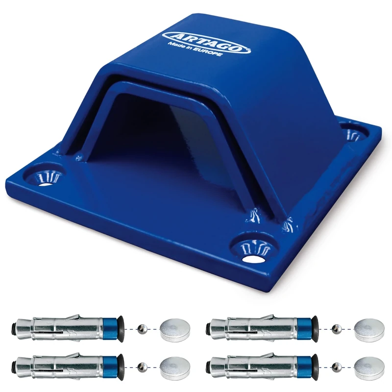 Artago 61 High-End Security Anchor, Double Bridge 6+6, Sold Secure Approved, Special Armored Deepest Bolts, Maximum Strength Steel Tested, Anti Theft for Anchoring Motorcycle to Ground Floor, Wall