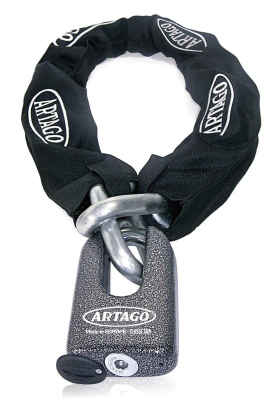 Artago 69T100 Maximum Anti-Theft Chain Lock Double Function Sold Secure Gold and SRA Approved, ø15 100 cm, Neutral, tu