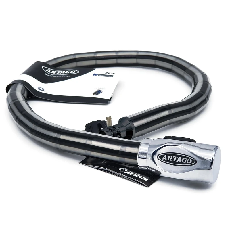 Artago 5310 Python Cable Lock, Armored Articulated Steel Cable, High Security Lock DISC-TECH Art+, Rotating Shielded Lock, Anti Theft Cable Chain Lock for Motorcycle, Scooter, Bicycle, 100cm/3,3ft