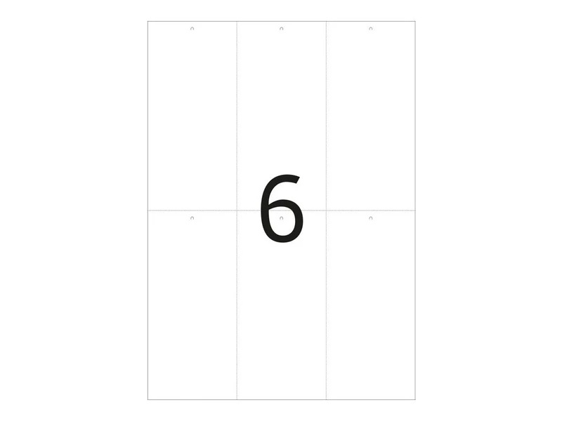 HERMA Printable Tags, 6 Pieces Labels per A4 Sheet, 100 Sheets, 70 x 148.5 mm, 600 Pieces, Blank Rectangle Price Tags, Perforated Jewellery Hang Tags for Laser & Inkjet Printer, White