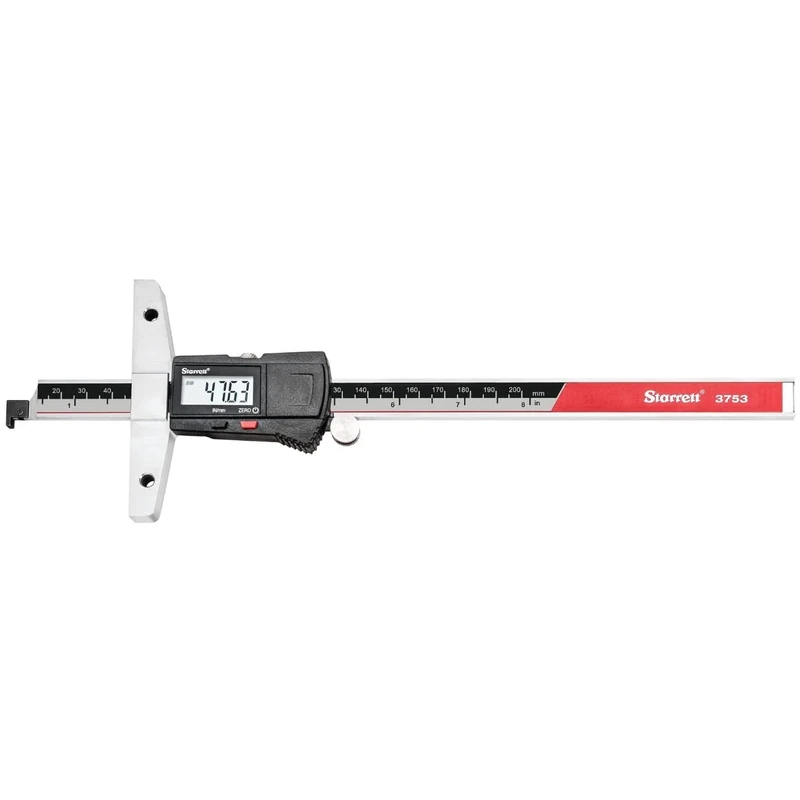 Starrett 3753A-8/200 12259 Electronic Depth Gage without Output, 0-8" Graduation Range, 0.0005" Resolution