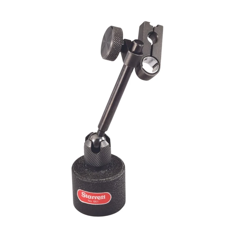 Starrett 661 Mini Magnetic Indicator Holder with 3/8" Stem or STD Dovetails, 1.180" Base Diameter x 1" Base Height, 4.173" Overall Height