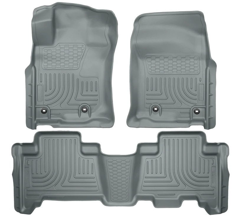 Husky Liners Weatherbeater Floor Mats | Fits 2013-2024 Toyota 4Runner; 2014-2024 Lexus GX460 | Front & 2nd Row, 3-pc Grey - 99572
