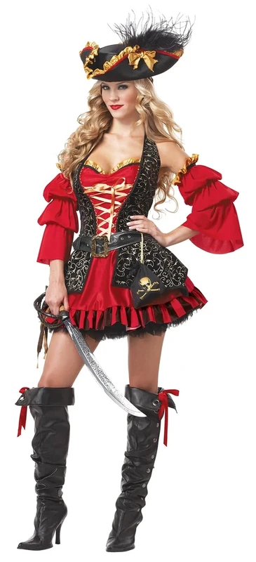 California Costumes Women's Spanish Pirate Adult Sized Costume, Red, M UK