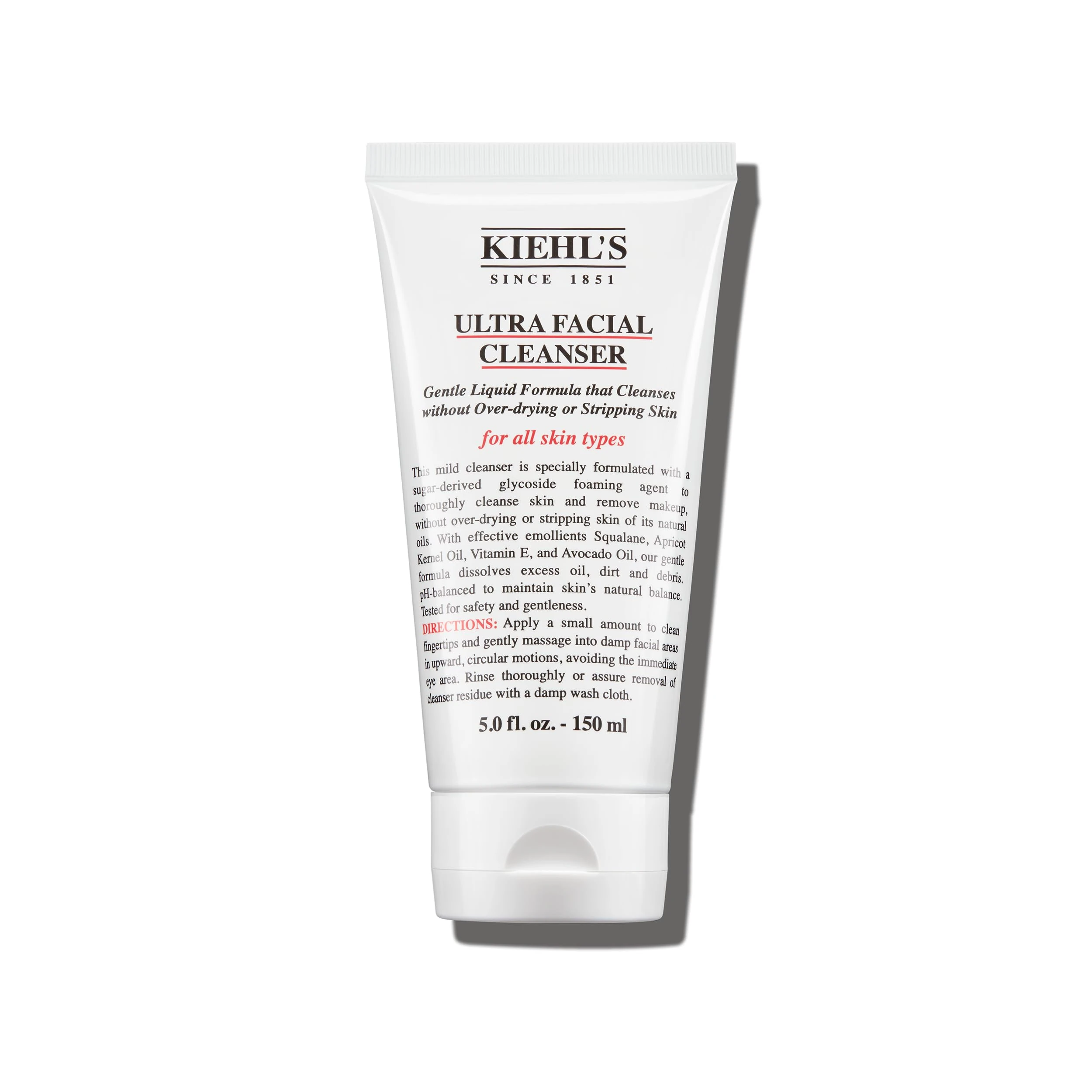 Kiehl's Ultra Facial Cleanser, Lightweight Foamy Facial Cleanser, Gently Exfoliates and Moisturises, Suitable for All Skin Types, 150Ml