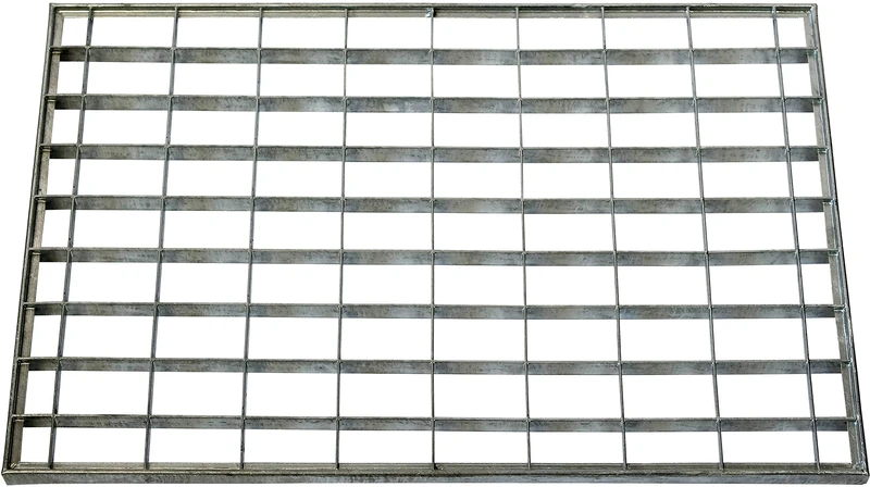 ID MAT T 4060_L Grid Metal Door Mat Galvanised Steel Grey 60 x 40 x 2 cm - Image 1